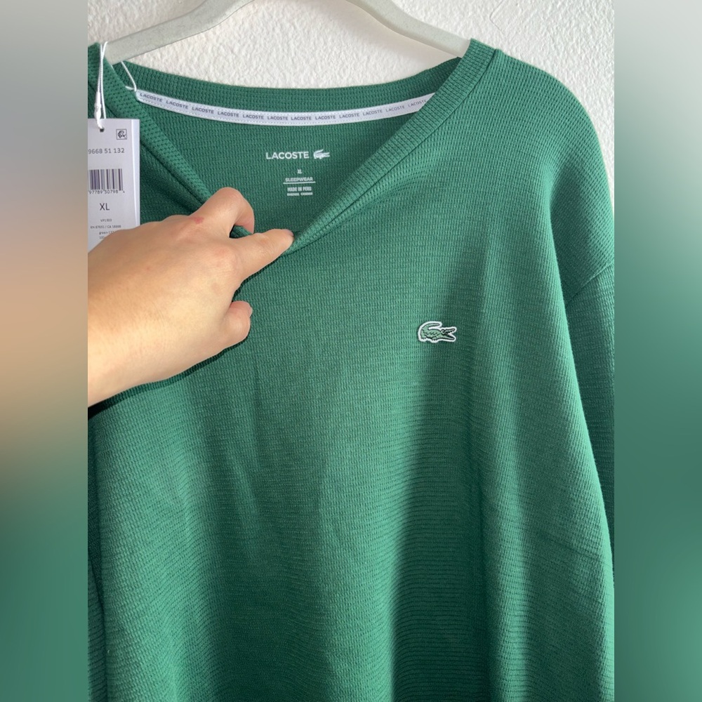 Lacoste Classic Green sleepwear shirt NWT - Picture 4 of 5